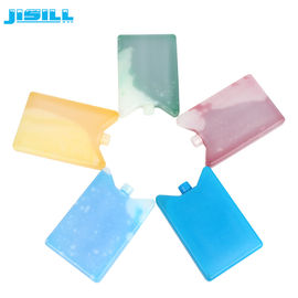 HDPE 깡통과 아이 도시락을 위한 물자 colorized 얼음주머니 안쪽에 얼음 젤을 가진 벽돌 그리고 얼음 주머니가 플라스틱 얼음주머니에 의하여 얼립니다